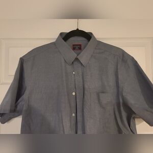 Untuckit Men Blue Shirts Wrinkle-Free Short-Sleeve Petrus Shirt SZ L